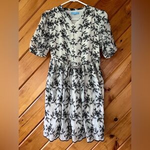 Draper James RSVP Black and White Floral Dress Boho Women’s Extra Small XS